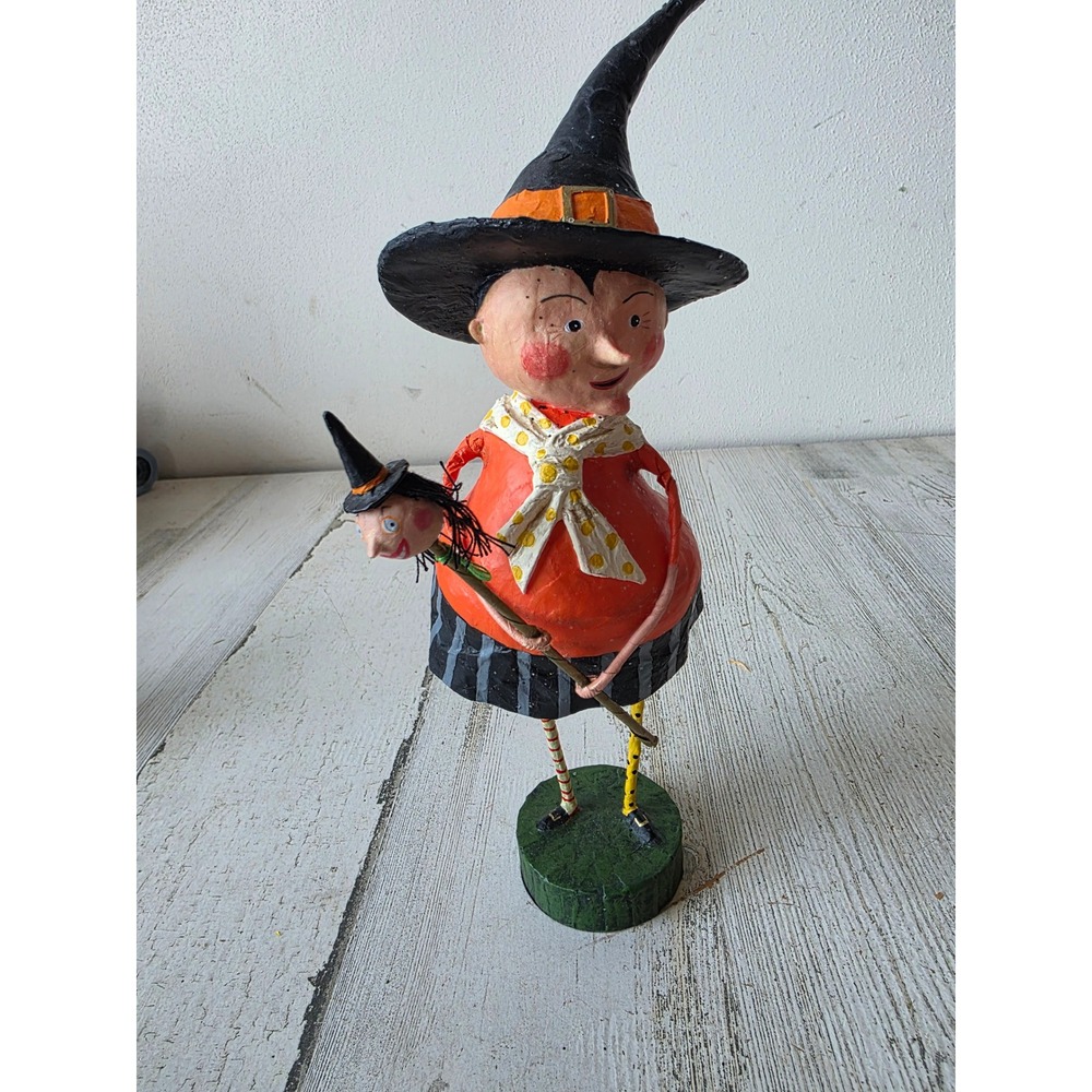 Vintage lori Mitchell witch stick Halloween statue decor large